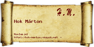 Hok Márton névjegykártya